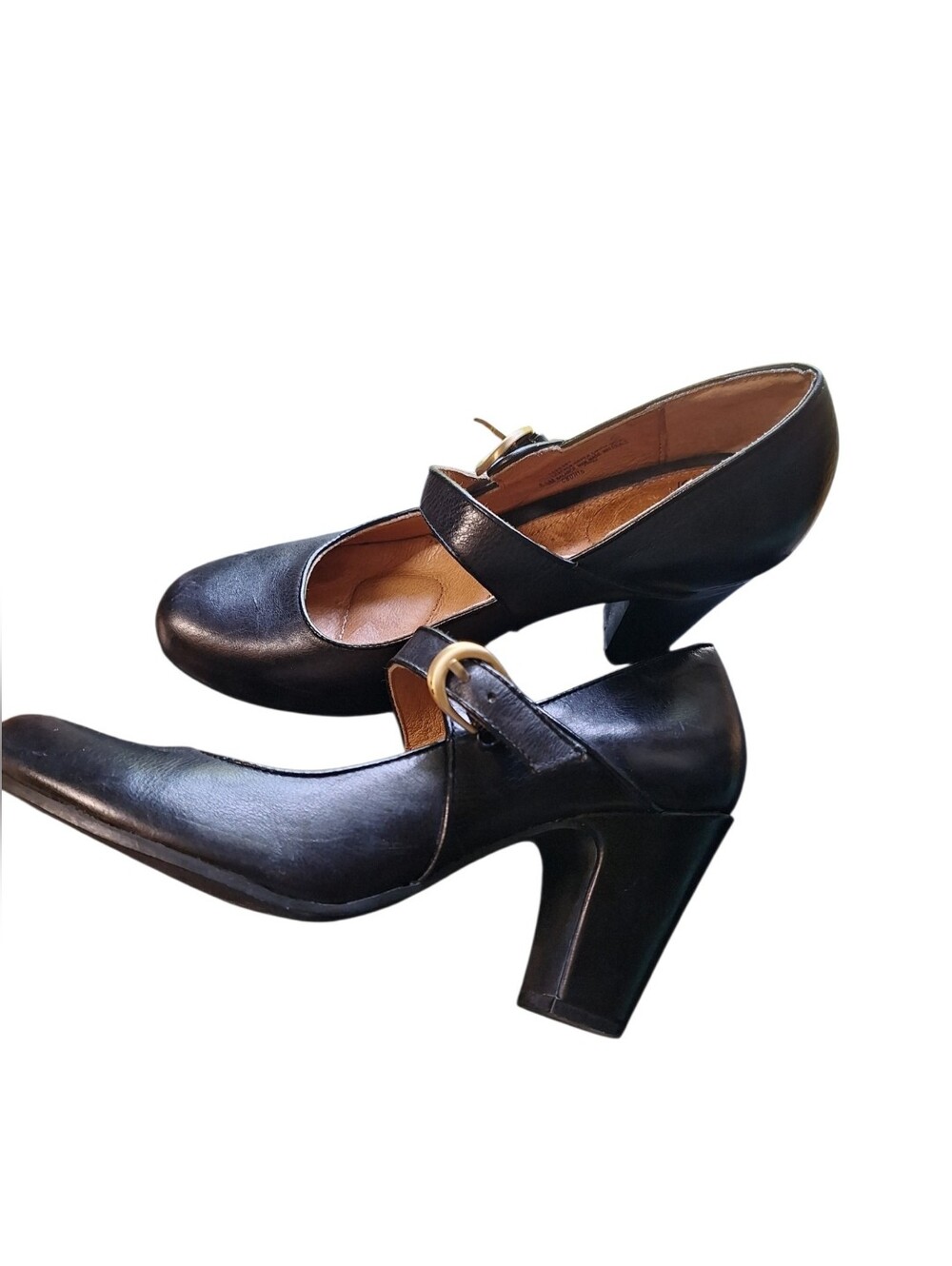 Sofft Miranda Ladies Mary Jane Pumps 8 1/2 M Black Leather Block Heel Comfy Shoe - Picture 1 of 7